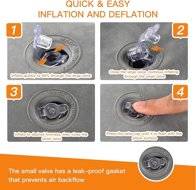 Inflatable Foot Rest Airplane - Adjustable Air Travel Bed for Kids with Pump - Plane Leg Rest Pillow for Adults - Perfect for Long Flights, Cars, Trains, and Home - Light Gray, 1 Pack