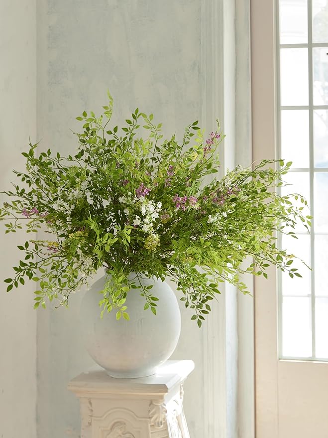 MISSPIN Artificial Flowers with Greenery Stems Faux Plants Indoor Branches for Tall Vase Ultra-Realistic, 12 Pcs Wedding Centerpieces, Home Decor & DIY Bouquets