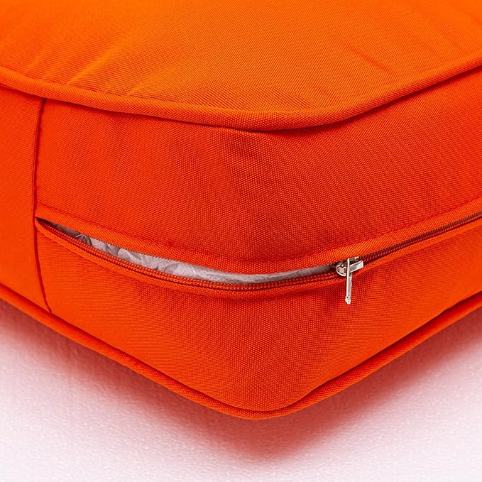 QILLOWAY Outdoor Chair Cushion Set,Outdoor Cushions for Patio Furniture,Set of 2,Orange