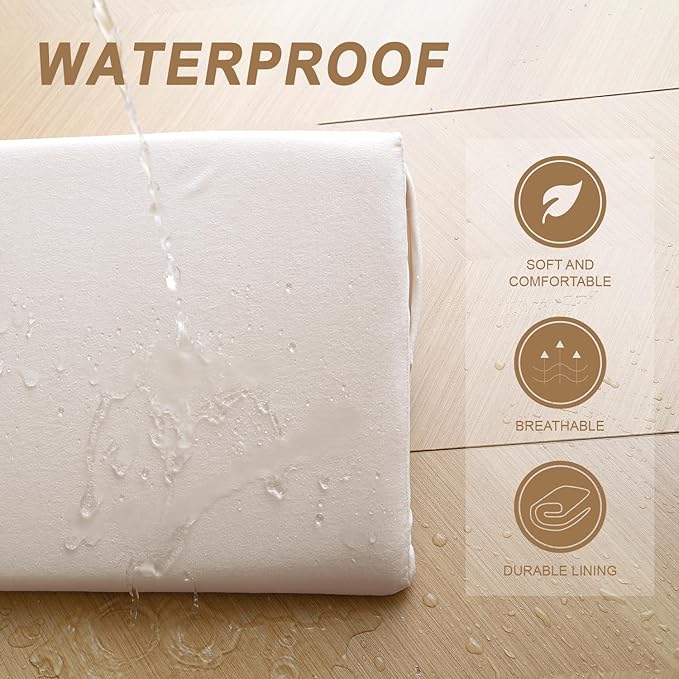 WdFour Bed Wedge Pillow, Close Off Headboard, Wall and Mattress Gap. Incline, Slanted Sweat-Proof Pillow for Neck and Back Pain Relief Anti-snoring for Comfortable Sleeping.(Beige,76Wx10Dx6H)