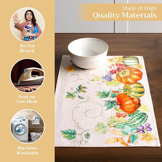 Maison d' Hermine Placemats Set of 4 100% Cotton Washable Cloth Place Mats, Reusable Table Mats for Kitchen Dining Decoration, Party, Wedding, Restaurant (Lumina, 13" x 19")