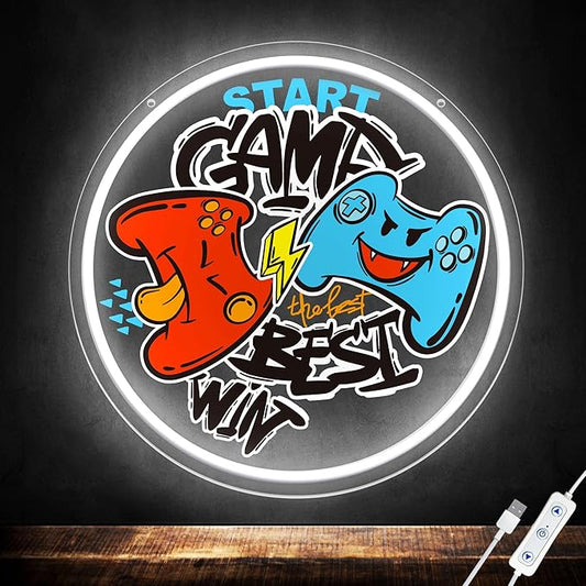 Gamer Neon Sign - LED Light Up Sign for Game Rooms, Boys' Rooms, Teen Spaces, Man Caves, Home Offices - Gift for Gaming Lovers, Ideal Room Decor and Birthday Gifts, Unique Wall Decor