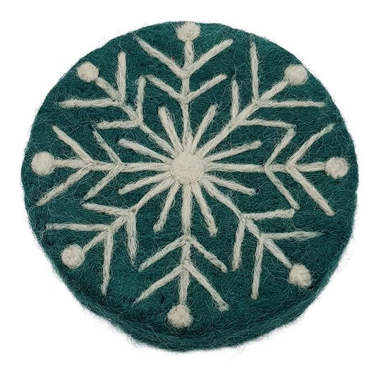 Handmade Felted Christmas Soap | Handcrafted Soap | Unique Housewarming Gift and Lovely Christmas Bathroom Decor | 3 * 3 inch (snowflake green)