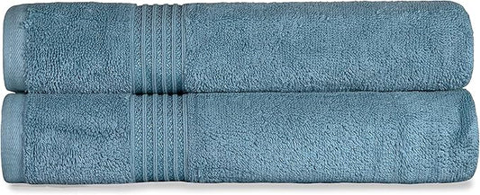 Superior Egyptian Cotton 2-Piece Bath Sheet Towel Set, Oversized Body Towels For Adults And Kids, Large Towel For Bath, Shower, Guest Bathroom, Spa, Gym, Resort, Essentials, Airbnb, Sapphire