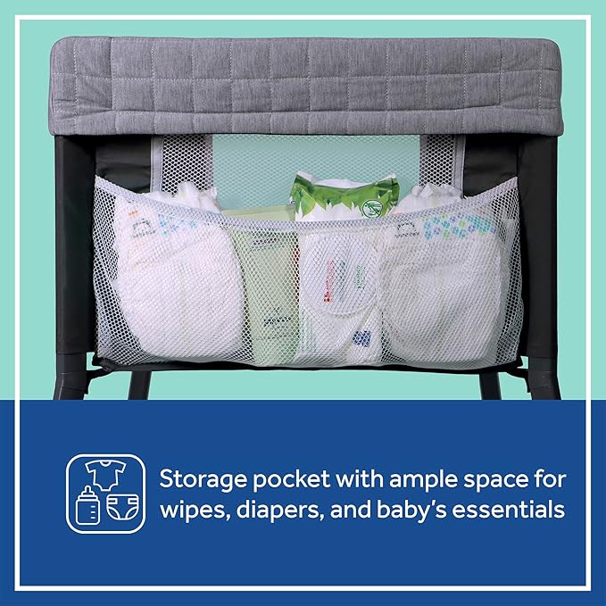 Sealy Cozy Soft Breathable Airy Mesh Lightweight Baby Bassinet & Bedside Sleeper, Newborn Bedside Bassinet for Baby, Portable Bassinet, Stand-Alone or Bedside Sleeper