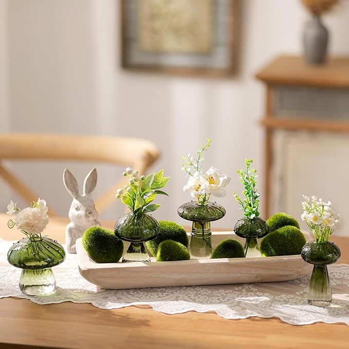 Hanobe Decorative Wood Dough Bowl: Long Wooden Centerpiece Table Decorations Natural Candle Holder Tray Decor Rustic Unfinished Trough Centerpieces for Dining Room Kitchen, White
