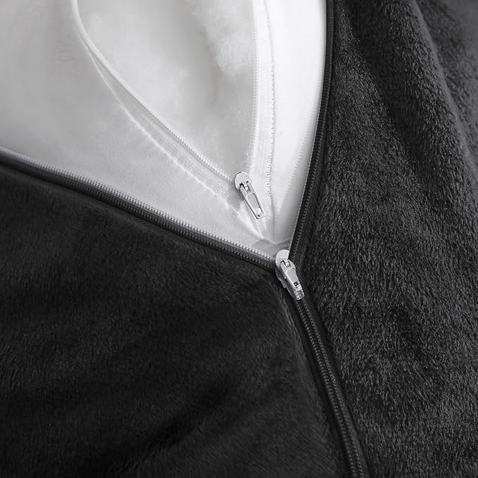 Sasttie Reading Pillow for Sitting in Bed Adult, Extra Large Back Pillow for Bed, Backrest Pillow with Detachable Head Support Cushion, College Dorm Essentials for Girls and Boys, Black