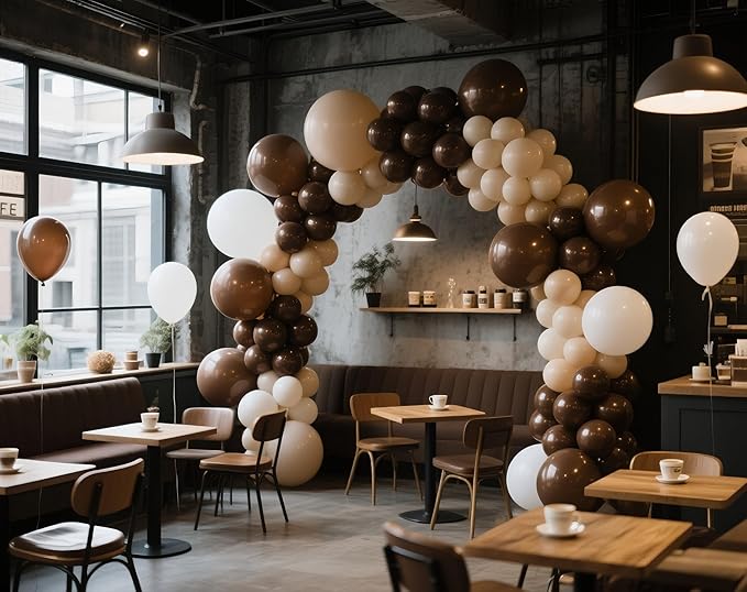 Dark Brown Balloons 145pcs Different Sizes 18 12 10 5 Inch Boho Brown Garland Arch Kit Latex Balloon for Birthday Party Graduation Wedding Anniversary Baby Shower Decoration