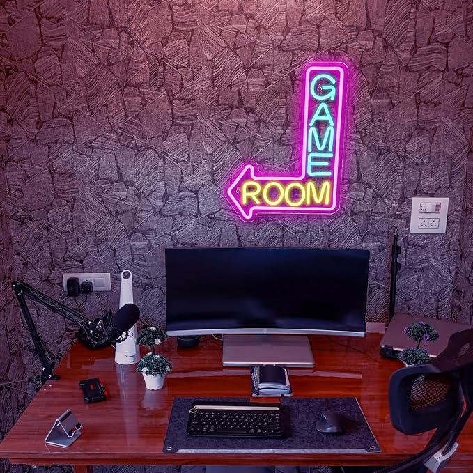 Gamerneon Game Room Neon Sign Gaming Led Neon Lights for Wall Decor Man Cave Light Up Signs for Game Room Teen Boy Bedroom Home Bar Gaming Club Decorations Gifts