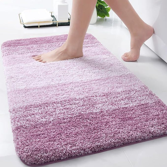 Arotive Microfiber Bathroom Rugs, Shaggy Soft and Absorbent Bath Rug, Non-Slip, Thick Plush Machine Washable Dry Bath Mats for Bathroom, Tub and Shower, 30x20, Purple