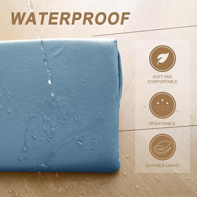 WdFour Bed Wedge Pillow, Close Off Headboard, Wall and Mattress Gap. Incline, Slanted Sweat-Proof Pillow for Neck and Back Pain Relief Anti-snoring for Comfortable Sleeping.(Smoky Blue,76Wx10Dx6H)