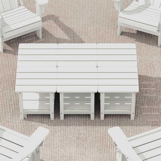 SERWALL Double Adirondack Side Table Set of 6, End Table- White