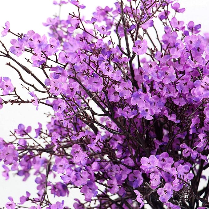 JAKY-Global Babys Breath Fabric Cloth Artificial Flowers 6 Bundle European Fake Silk Plants Decor Wedding Party Decoration Bouquets Real Touch DIY Home Garden(Purple)