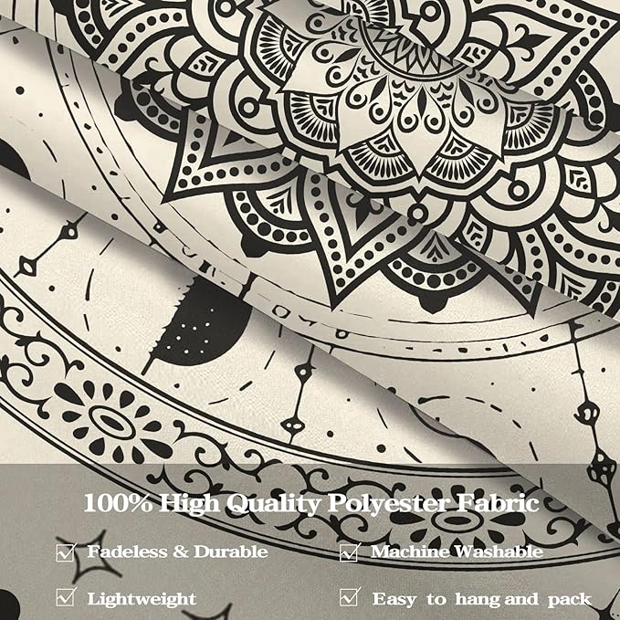 Lunerfex Mandala Moon Tapestry Boho Tapestry for Bedroom Black and White Tapestries Wall Hanging Living Room Wall Art and Home Decor 70x90