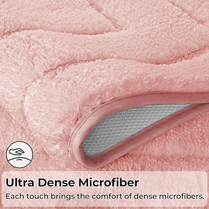 GRANNY SAYS Pink Bathroom Rugs Non Slip, 24" x 59", Large Bathroom Rugs Washable, Bath Rugs for Bath, Absorbent Bath Mats for Floor, Absorbent Shower Rug, Microfiber Bath Mat for Tub