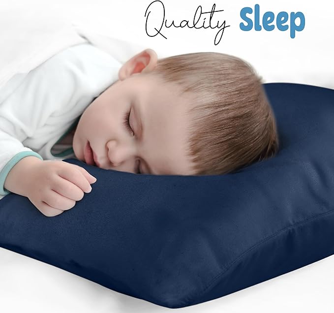 Utopia Bedding Toddler Pillow Cases - 2 Pack - Envelope Closure - Soft Brushed Microfiber Fabric - Shrinkage and Fade Resistant Pillow Covers 13 X 18 Inches (Toddler, Navy)