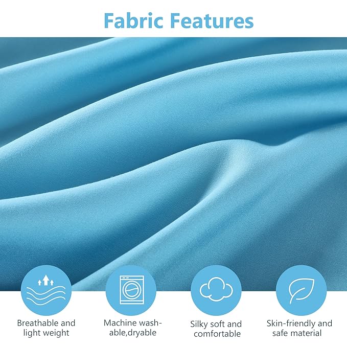 TILLYOU Baby Crib Sheets for Boys Girls, Fitted Crib Sheet 2 Pack for Standard Crib and Toddler Mattresses, Super Soft Toddler Bed Sheets, 28"x52"x8",Beach Time Turtle&Lake Blue