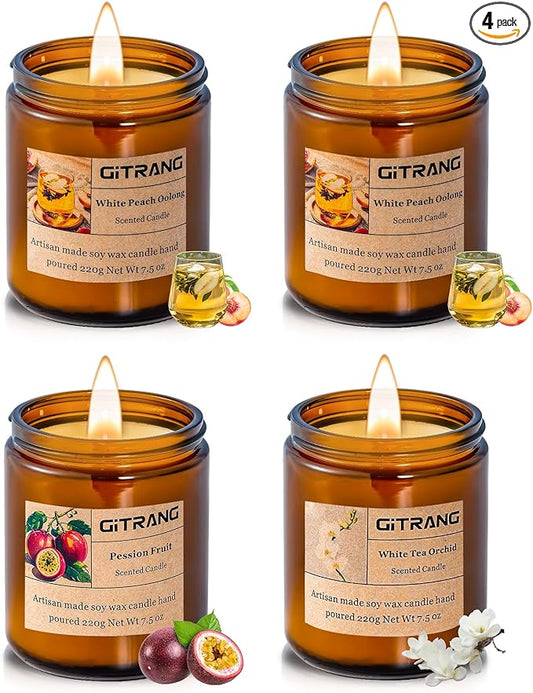 4 Pack Scented Candle Set, 30OZ 200H Long Lasting Home Aromatherapy Candles, Jar Candles Gift for Birthday Anniversary and Thanksgiving Day Present