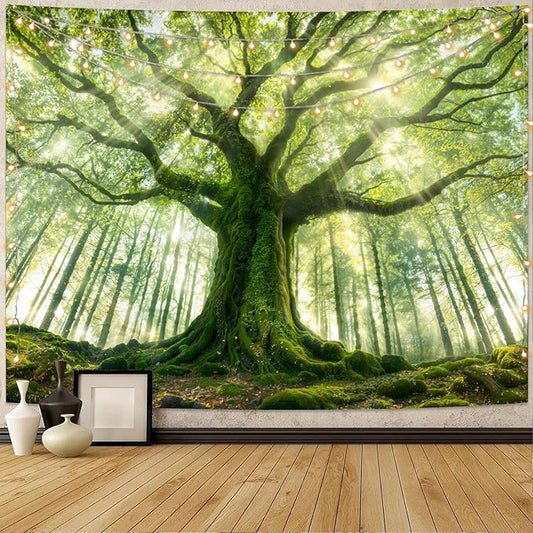 Kanuyee Forest Tree Tapestry Majestic Tapestry Large Nature tapestries Wall Hanging for Bedroom and Living Room Tree 44×60 Inches