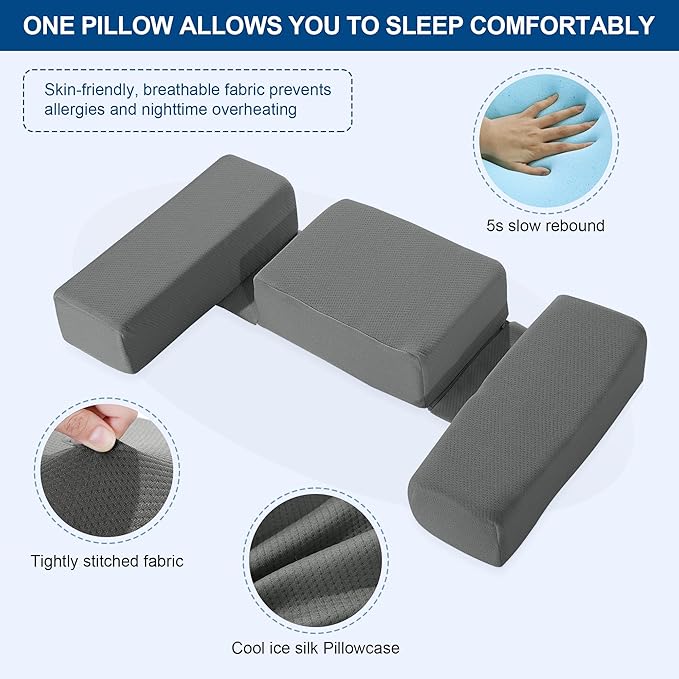 HOMBYS Shoulder Pillow Pillow for Side Sleeper,Ergonomic Memory Foam Pillow for Neck and Shoulder Pain,Cervical Neck Pillow with Armrest Area for Adults Sleeping