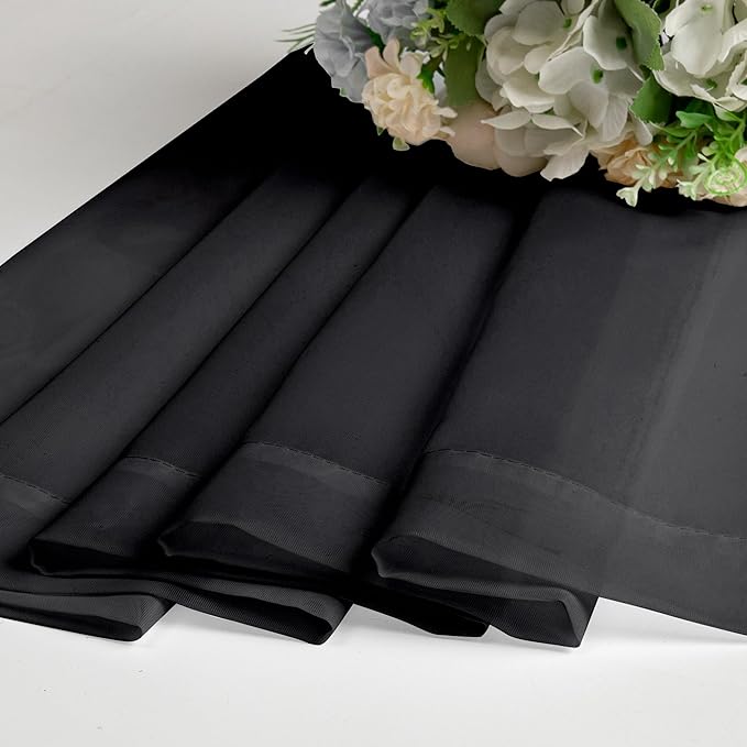 Aiyufeng Black Sheer Curtains 90" Long for Living Room Windows, Voile Sheer Casual Light Filtering Window Curtain Drapes for Bedroom, 42" Wide, Set of 2