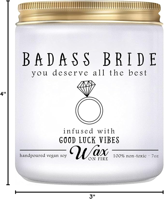 Badass Bride Gifts - Lavender Scented Candles Jar Tribe Gift, Funny Candle for Bridal Shower, Soy Candle
