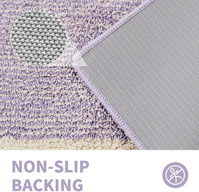 CozeCube Bath mats for Bathroom Non Slip, Purple Bath Rug, Fluffy Bath Rugs for Bathroom Washable, Extra Soft and Absorbent Microfiber Runner Rug, 59" x 24"