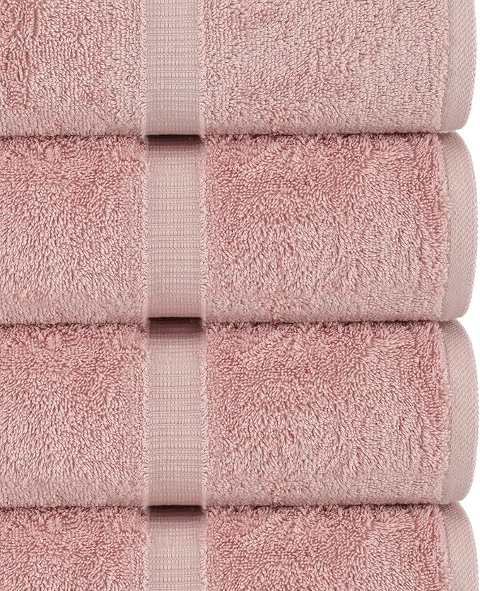 Chakir Turkish Linens | Hotel & Spa Quality 100% Cotton Premium Turkish Towels | Soft & Absorbent (8-Piece Towel Sets, Pink)
