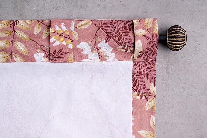 Maison d' Hermine Curtains for Living Room 100% Cotton 108 inch Length Two Panels Light Filtering Curtains for Bedroom Windows with Rod and Loop Pockets Drapes (Feuillage Cameo Brown, 50" W x 108" L)