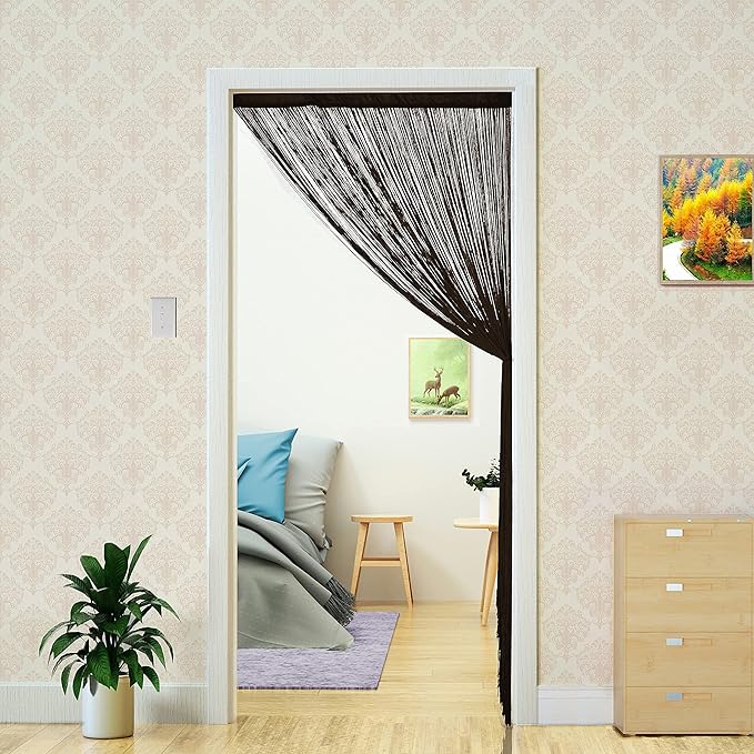 Doorways String Curtain Door Curtains,Bedroom Decor Kitchen Closet Living Room Laundry Fringe Hallway Tassel Screen Room Divider Boho Hippie Hanging for Wedding Party (39x110inch/100×280cm,Deep Ecru)