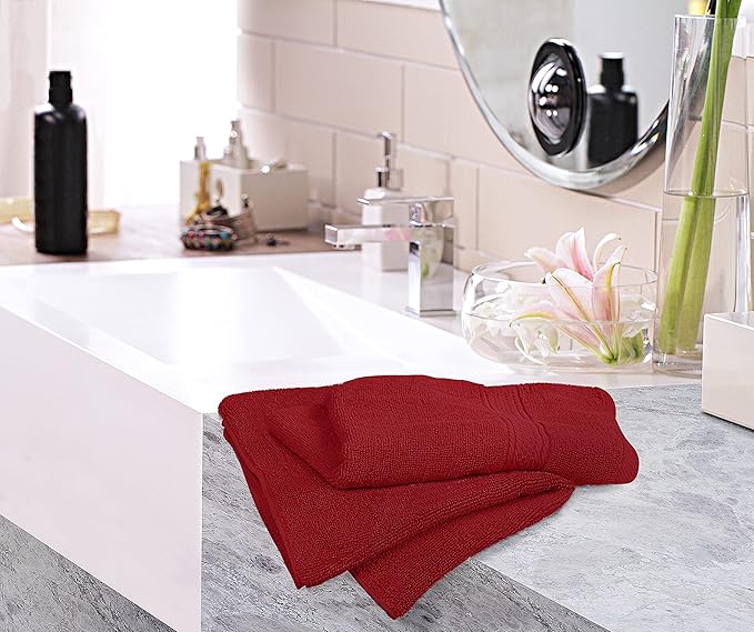 Utopia Towels 6 Pack Premium Hand Towels Set, 16 by 28 inches, 100% Ring Spun Cotton, Ultra Soft and Highly Absorbent 600GSM Towels for Bathroom, Gym, Shower, Hotel, and Spa, Red