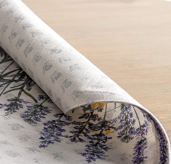 Maison d' Hermine Placemats Set of 4 100% Cotton Washable Cloth Place Mats, Reusable Table Mats for Kitchen Dining Decoration, Party, Wedding, Restaurant Spring/Summer (Fanny Lavender, 13" x 19")