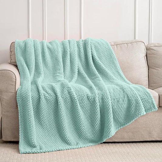 Sage Green 300GSM Fleece Throw Blanket for Couch Sofa Bed, 50x70 Soft Cozy Flannel Blankets, Lightweight Fuzzy Fluffy Throws for Women