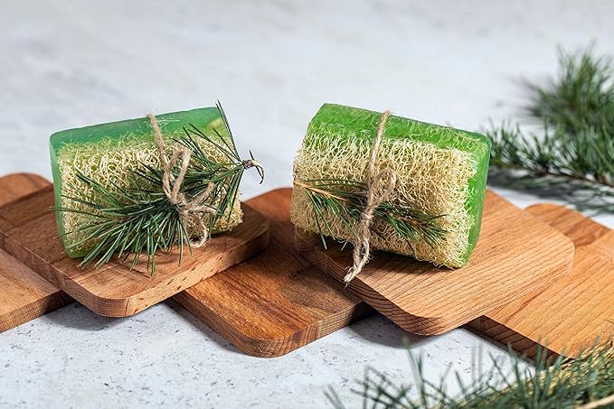 SABUN CO. Pine Oil Loofah Soap - Natural, Handmade, Moisturizing, Exfoliating Luffa Soap for Men | Face & Body Scrub Bar [4.40 oz - 125 gr]