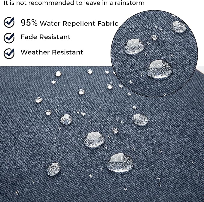 Patio Bench Cushion Covers for Outdoor Furniture with Ties, Water Resistant Loveseat/Settee Cushion Slipcover 48x18x3 Inch for Swing Porch Garden (Replacement Cover Only)-Navy Blue