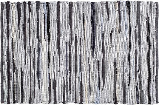 Rug Area Rugs Cotton Charcoal 2x3 Ft Multicolour Chindi for Livingroom Bedroom Washable RagRug Reversible Farmhouse Kitchen RunnerRug Carpet Area Runner Mat for Hallway, Entryway