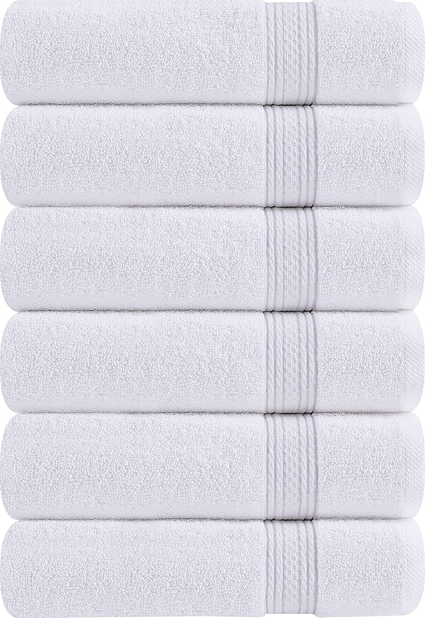 Utopia Towels 72 Pack Premium Hand Towels Set, (16 x 28 inches) 100% Ring Spun Cotton, Ultra Soft and Highly Absorbent 600GSM Towels for Bathroom, Gym, Shower, Hotel, and Spa (White)