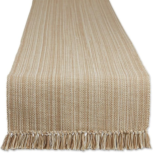 DII Variegated Tabletop Collection, Table Runner3x108, Taupe