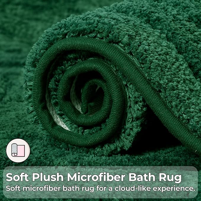 GRANNY SAYS Green Bathroom Rugs Non Slip, 20" x 32", Bath Rugs for Bathroom, Small Bath Rug Washable，Absorbent Bath Mats for Floor, Microfiber Bath Mat for Tub, Absorbent Shower Rugs