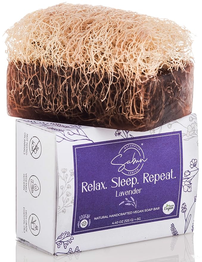 Sabun Co. - The Ultimate Bath | Natural Loofah Soap Bar Variety Gift Pack - [Aloe Vera, Lavender Oil, Lemon Peel Oil, Shea Butter, Activated Charcoal, Donkey Milk & Honey ] Handmade Natural Luffa Soap