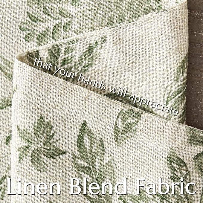 JINCHAN Linen Floral Fall Placemats Set of 4 Cloth Table Mats Rustic Cottagecore Jacobean Outdoor Seasonal for Kitchen Dining Table Decor Non-Slip Washable Tablemats 13x19 Inch Green