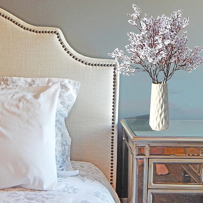 Mandy's White Artificial Baby’s Breath Flowers 6 Bundles Silk Gypsophila with Bendable Stems for Fall Centerpiece Wedding Decor and Table Arrangements