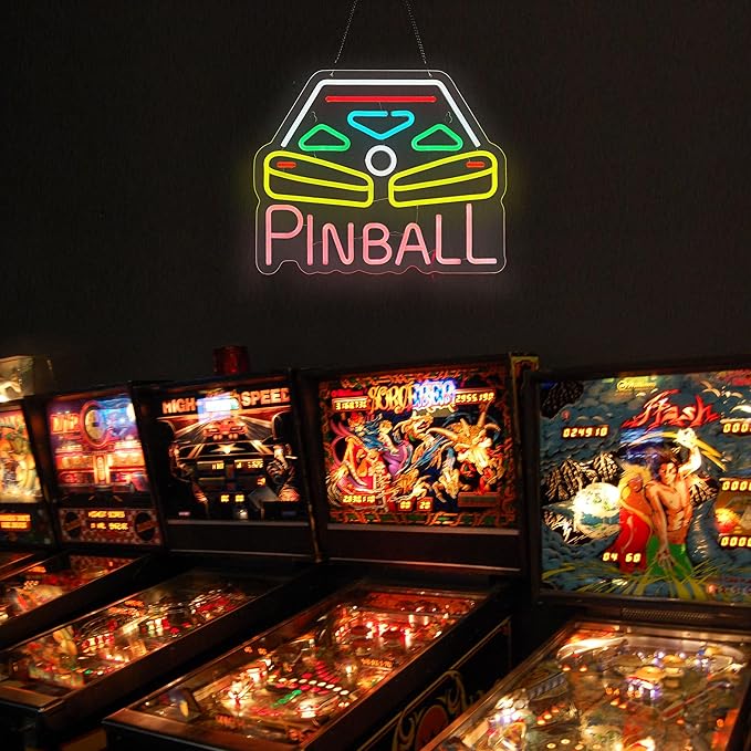 Pinball Neon Sign for Wall Décor with Dimmable Switch LED Neon Signs Light