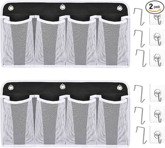 RV Shoe Storage for Bedside - 4 Pocket Wall Mounted Entryway Shoes Rack, Bed Hanging Pocket Organizer, Bedside Caddy Storage Organizer for Headboards Bunk Beds Dorm Rooms,RV & Camper Essentials