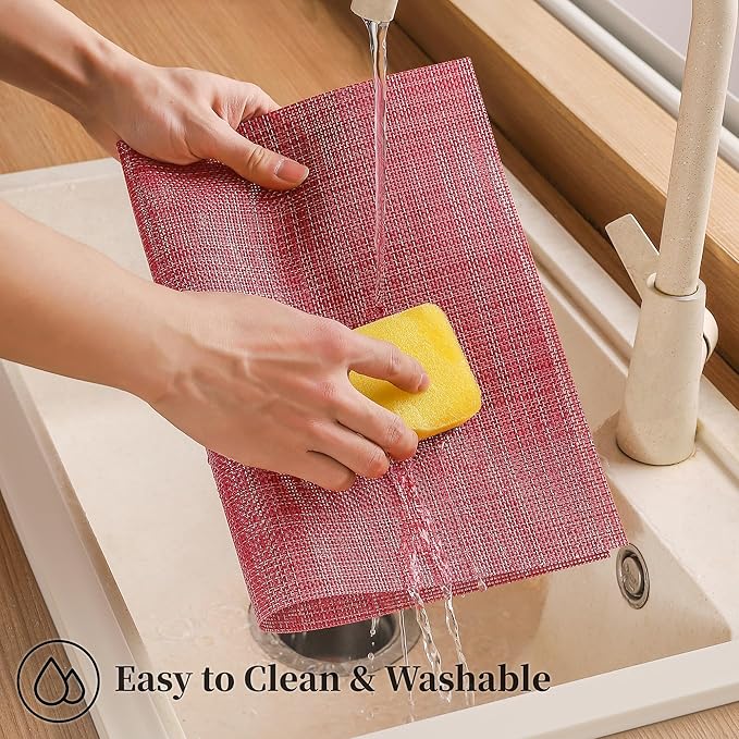 Leetaltree Red Placemats Set of 12 - Heat Resistant Non-Slip Place mats for Dining Table, Washable Durable PVC Vinyl Woven Table Mats（Red, 12）