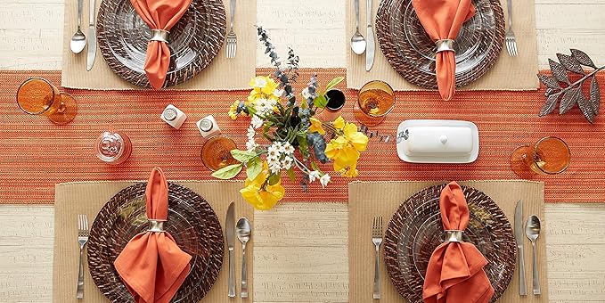 DII Variegated Tabletop Collection, Table Runner3x108, Spice