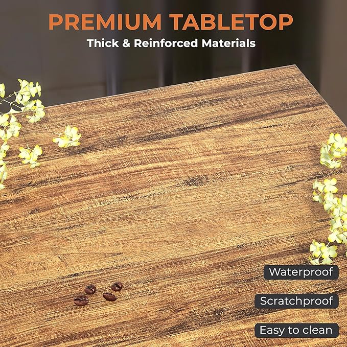 GreenForest Coffee Table with Storage for Living Room, Small Square Center Tables with Seamless One-Piece Tabletop Farmhouse Style, Walnut