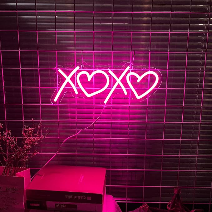 Neon Sign for Wall Decor Bedroom Birthday Party Gift Boyfriend Girlfriend Lover Teens Kids Room USB Operated Led Light Sign,Pink 16 x 6.3 Inch