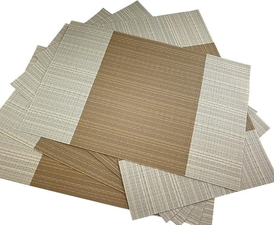 Vinyl Grey Florals Placemats Heat Resistant Dining Table Mats Non-Slip Washable Place Mats Set of 6