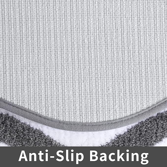 COSY HOMEER Extra Thick Bath Linen Sets Rugs - Anti-Slip Bath Mats Soft Plush 100% Strong Polyester Living Room Bathroom Water Absorbent(Grey,24x48 - Inches)